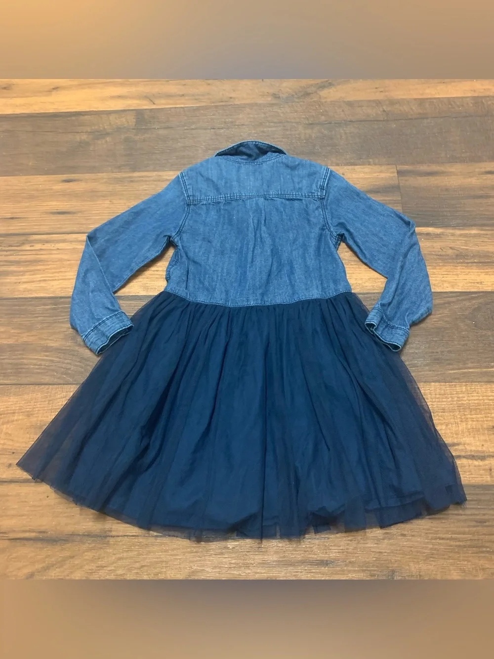 OshKosh Bgosh Girls Sz 4T Denim Tutu Dress Navy Blue